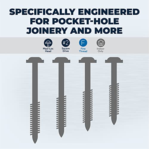 Kreg Stainless Steel Pocket Screws, SML-F125S5-100, 100 Count, 1-1/4 Inch