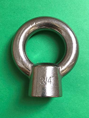 US STAINLESS Stainless Steel 316 Lifting Eye Nut 3/4" UNC Marine Grade Pitch of 10