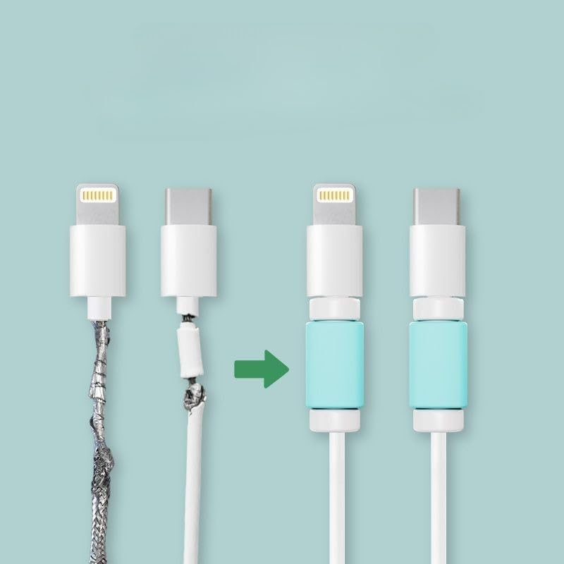 Cable Protector for Charging Cables Anti-Break Cable Saver Universal Cord Protector to Prevent Bending and Breaking Durable and Flexible (Black) black