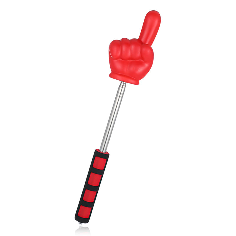Big Teacher Pointer Finger,Pointer Stick for Classroom with Soft Grip Handle,Teaching and Presentations, Teacher Supplies Interactive Learning,Retractable Pointer Extendable to 32 Inches (RED) red
