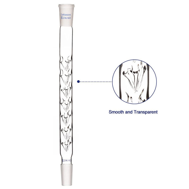 Labasics Vigreux Column, 24/40 Joints Borosilicate Glass Fractional Distillation with Indentations, 200 mm Length for Laboratory
