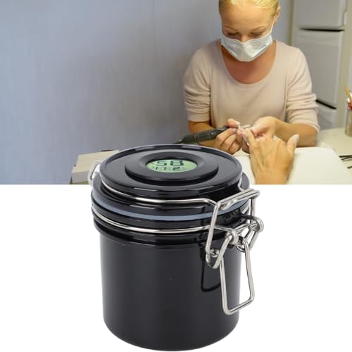 Eyelash Glue Storage Jar 250ml Thermometer Hygrometer Lash Extension Glue Storage Container (black), shenruifafn15cy2rdz-11