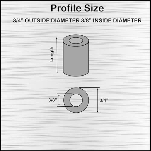 Aluminum Spacer Black 3/4" OD x 3/8" ID x Choose Your Length, Round Spacer Unthreaded Standoff Bushing Plain Finish, Fits Screws Bolts 3/8" or M10 by Metal Spacers Online (1-1/2" Length, 10 Pack) 1-1/2" Length