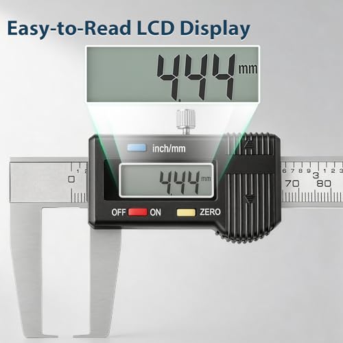 External Groove Digital Caliper 6'', 1mm Ultra-Thin Flat Tips