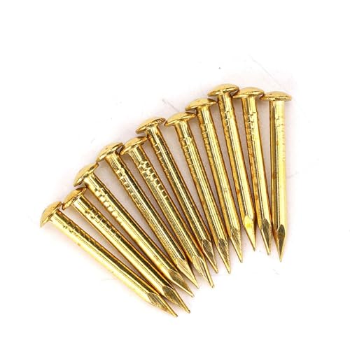Oumefar Gold Round Head Nail Brass Nails Mini Model Nail Furniture Hinge 100pcs for Hardware Accessories DIY Crafts(#1) Home