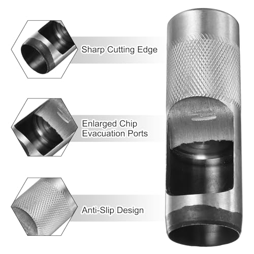 HARFINGTON Leather Round Hole Punch, 32mm Hollow Hole Puncher Cutter Carbon Steel Circle Hole Punching Cutting Tool for Belt/DIY Leather Craft 1