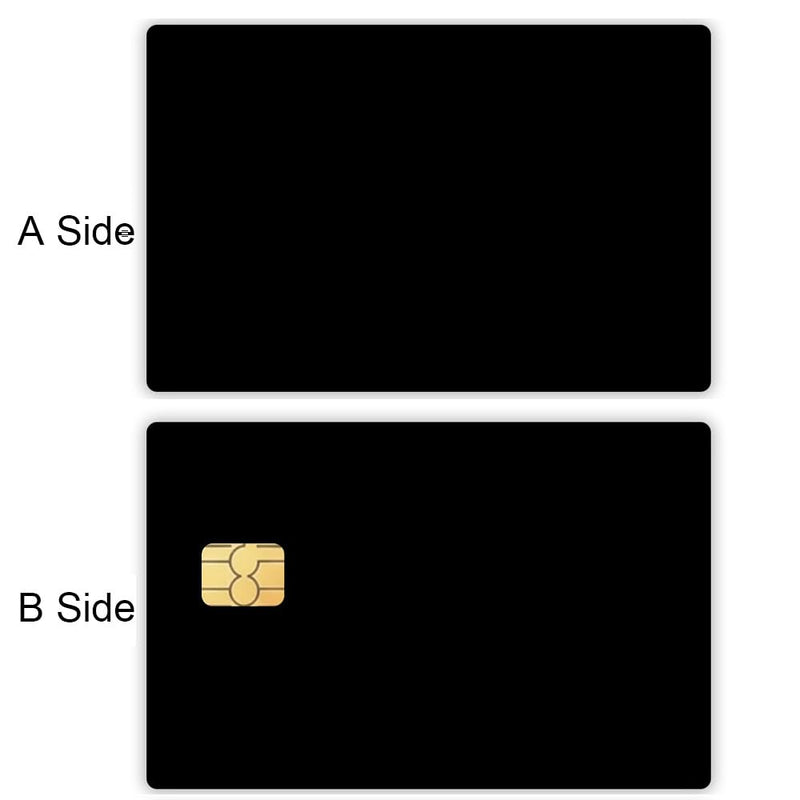 Custom Credit Card Skin Personalized with Text Logo Name Photo, Debit Cards Sticker Cover, Waterproof & Removable, 4 PCS Blank Black