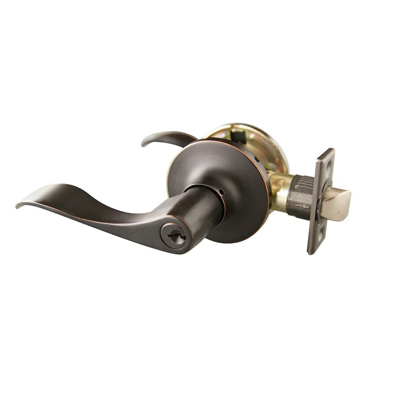 Design House 727982 Stratford 6-Way Universal Entry Door Lever Oil Rubbed Bronze 1 Pack Entry - Keyed