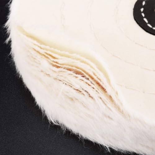 10-inch Polishing Cotton Buffing Wheel 250mm,1-PCS Extra Thick 0.94in/24mm 100 Ply for Bench Grinder Arbor Hole φ1.26-in(32mm) Cotton Buffing Wheel