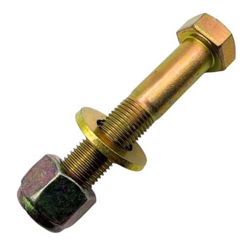 1/2"-20 x 2.5 Grade 8 Bolts (4-Pack) – Heavy-Duty Hex Bolts with Flat Washers & Nylon Lock Nuts – High-Strength SAE J429 Anti-Vibration 2.5" UNF Fine Thread