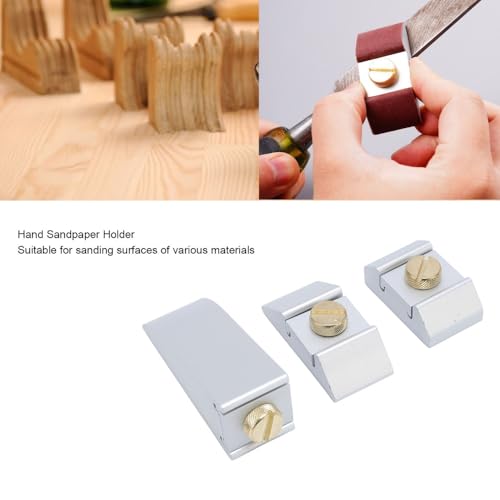 3 Pack Aluminum Alloy Sanding Blocks – Trapezoid Hand Sander Holder for Curved Surfaces, Beveled Edge Wood Sanding Tool with Nut Fixation