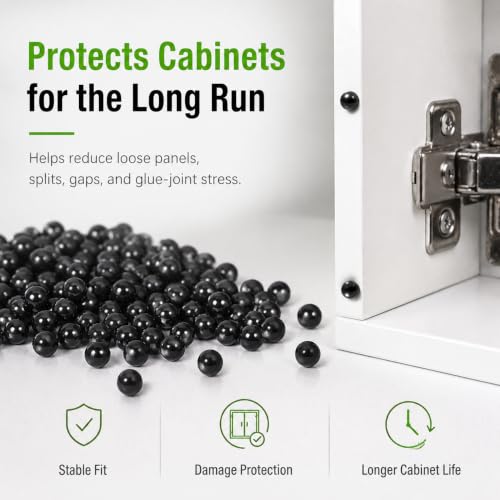 Space Balls for Raised Panel Cabinet Doors,1000 Pcs Rubber Ball Spacers Fits for 1/4" Groove in Cabinet Door Rails and Stiles,Keep Wood Door Panels from Moving Rocking Around and Stopping the Ratte