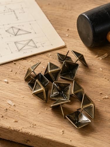 Upholstery Tacks for Furniture Decorative Nails 50Pack 1.2" Bronze Pyramids 50