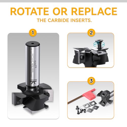 Slab Flattening Router Bit 1-1/2" Dia.1/2" Shank,2+2 Wings 1-1/2" Dia,2+2 Wings,1/2"SHK