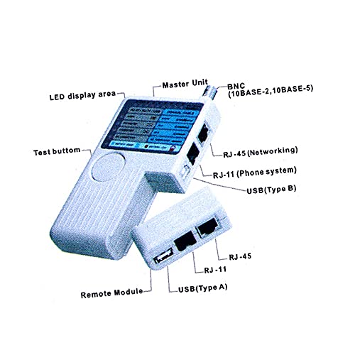 Docooler 4-in-1 Remote RJ11 RJ45 USB BNC LAN Network Phone Cable Tester Meter