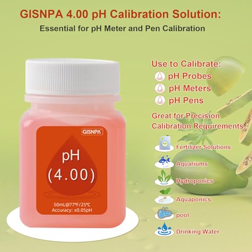 pH Calibration Solution and pH Buffer Calibration Solution Kit (4.00, 7.00, 10.01) with Storage Fluid, 50mL Bottles for pH Meters, Pool, Hydroponics & Home Use