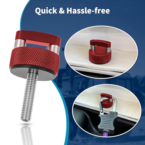 Keycci Aluminum Hard Top Quick Removal Fastener Thumb Screw, Compatible with J eep Wrangler JK 2007-2018 JL 2018-2022 & Gladiator JT, Integrated D Ring, 6 PCS (Red) Hard Top Screws-Red