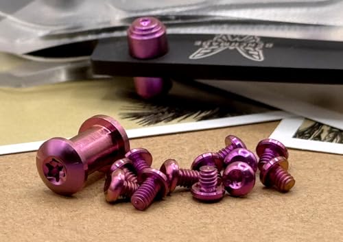Titanium Purple Screws Set Compatible with Benchmade 535 Bugout Complete Replacement Screw & Pivot Set Hardware Modification Kit