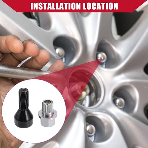No.36136786419 Wheel Lock Set Lug Nuts Bolts for BMW 528i 1978-1987 for BMW Z4 2003-2008 / Inner/Durable Metal / 1 Set