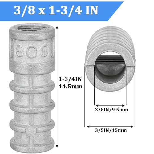 28 PCS 3/8 x 1-3/4 Lag Shield Anchors, Zinc Alloy Wall Anchors