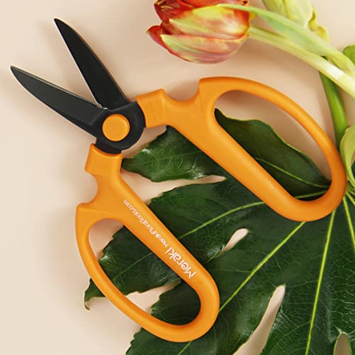 Flower Scissors With Black Carbon Steel Blades 7.0 Inch, Ornithogalum (Orange) 7.0 Inch Orange