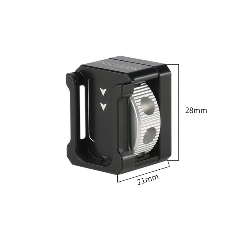 NICEYRIG Cold Shoe Adapter for ARRI Mount, Thumbscrew Easy Mounting Cold Shoe Base for Camera Cage Rig, DSLR Top Handle, Cheeseplate - 500