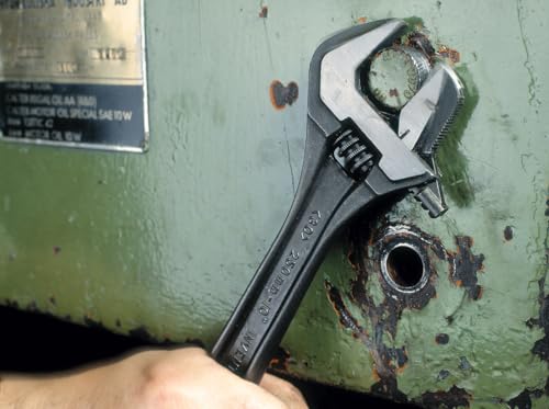 Bahco BAH8069RUS 4" SAE Adjustable Wrench, Black, Tapered Jaws, Scale 4-inch