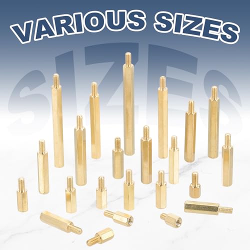PATIKIL 50 Pcs Male to Female Thread Spacer Screws M3 x 40mm + 6mm Brass Hex Standoff PCB Motherboard Spacer Screw Nut for Drone Quadcopter Computer Electronic Projects Circuit Board