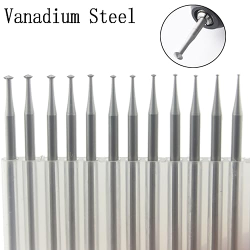 12 Pcs 3/32'' Shank Lapidary Tool 45º Hart Burr (009-023)