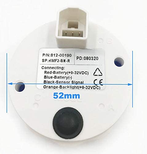 SAMDO Digital Fuel Level Gauge Universal Fuel Meter Signal Adjustable 7 Color Backlight 52mm 12V/24V 0-190ohm, 240-33ohm, 240-30ohm, 0-180ohm, 10-180ohm BLACK