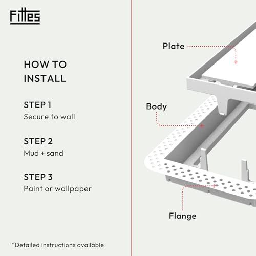 Fittes Flush Wall Vent [Lite+] - 6"x14" - Cotton White - 1 Pack 6"x14"