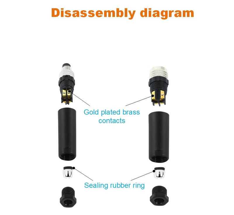 M8 3-Pin Male & Female Aviation Wire Connector, Waterproof IP67 Panel Mount Connector, 8mm Industrial Circular Sensor Interface, A-Coded, Durable for Outdoor Use, 8-Pack 3pin 4 Male & 4 Female