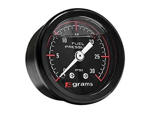 30psi Fuel Pressure Gauge Blk Face G2-99-0030, Black