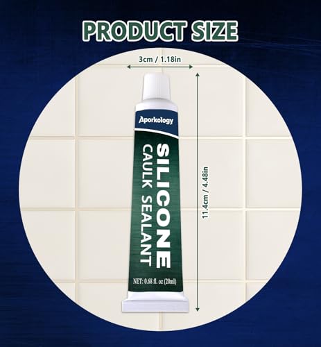Clear Silicone Caulk Waterproof Silicone Sealant, 0.68 fl.oz(20ml)*2 20ml*2