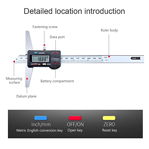Digital Depth Caliper Electronic Ruler (200mm(Normal)) 200mm