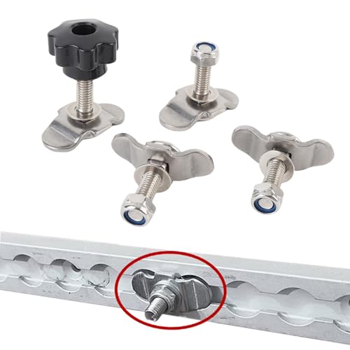 Haofy M8x35mm L Track Double Lug Threaded Stud Nut Fitting,Stainless Steel L Track Fittings Used with Rails for Truck Bed or Trailer Cargo Control