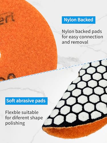 7Pcs 4-Inch Dry Diamond Polishing Pads Grit 200 for Granite Marble Stone Sanding Grinding Abrasive Set Grit 200 7pcs