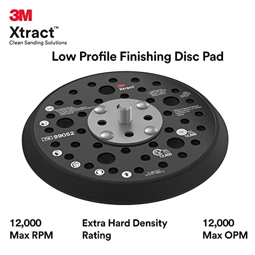 3M Xtract Back-up Pad, 89052, 5 in, Extra Hard, Black