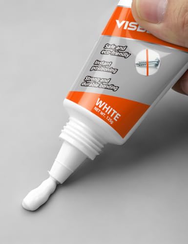 Visbella Nail Free Glue, Heavy-Duty Mounting Adhesive, No Nails Strong Bond Glue for Wood, Ceramic, Metal & More, White Instant Grab Adhesive 4.4oz. 2pcs