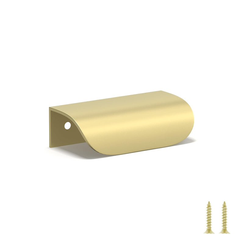 Peaha 20 Pack 2-1/2 Inch Gold Cabinet Handles Drawer Pulls Gold Kitchen Cabinet Handles Finger Pulls for Cabinets Edge Pull Flat Drawer Handle Kitchen Hardware Edge 2-1/2in(64mm) Hole Center