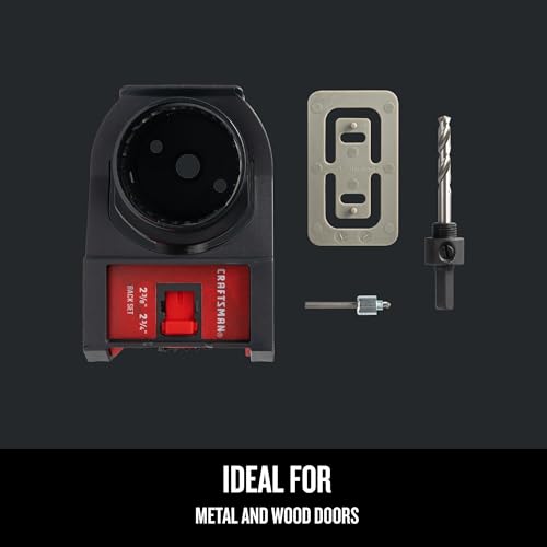 CRAFTSMAN Hole Saw Kit, Bi-Metal Door Lock Installation Kit for Wood and Metal Doors (CMAH1MDL) Metal Door