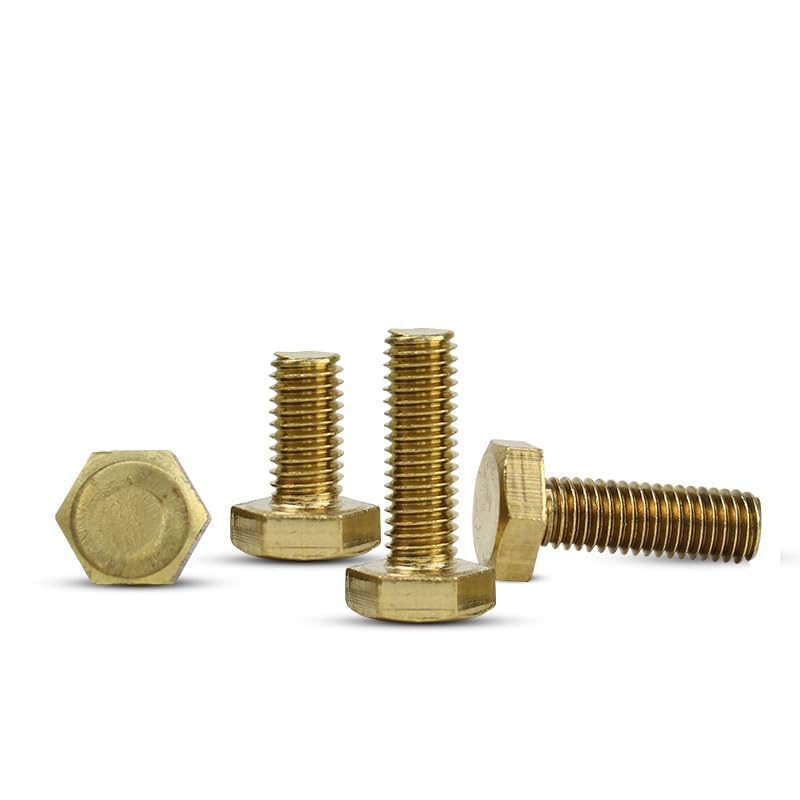 M8 x 16mm Brass Hex Head Bolts - 10 Pieces, External Hex Thread Screws for Appliances, Furniture, DIY Projects, Machinery Repair M8*16mm