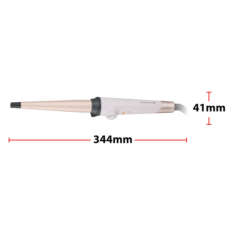 Remington Almond Allure Curling Wand, 13–25mm Tapered Barrel, Cream | Advanced Ceramic Plus Almond Oil, 30 Heat Settings, Fast Heat-up, Worldwide Voltage, CI4807 Model