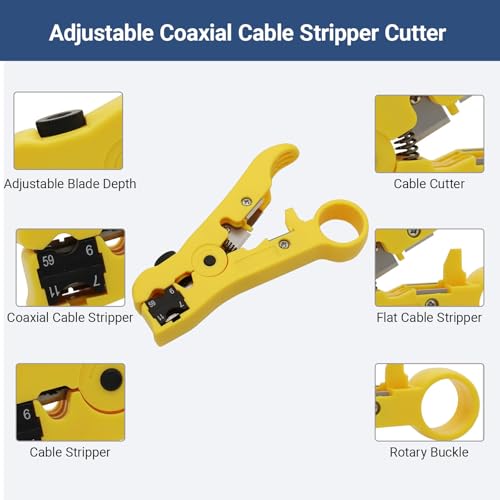 Coax Cable Crimper Kit – RG6/RG59/RG11 Tool Set with Bag