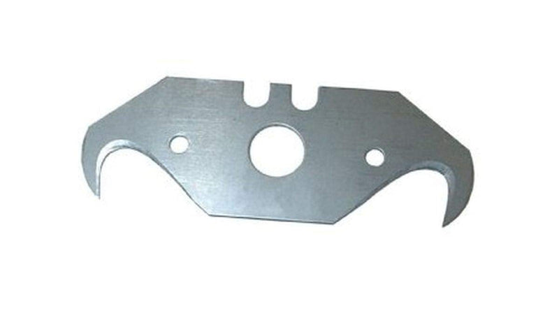Zeluga 19-328 100 pieces Utility Deep Hook Blades with Round Hole Carbon Steel Hook Razor Blades Knife Blades for Roofing and Carpet