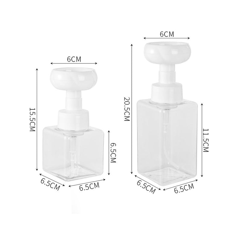 Foaming Soap Dispenser Bottles Flower Shape Foam Pump Bottles Clear Soap Dispenser Bathroom Refillable Pump Bottle for Liquid Hand Dispenser