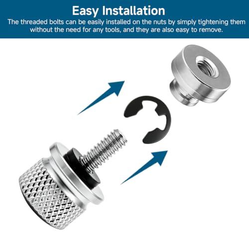 M6 Seat Bolt Nut Kit, Compatible with Multiple Harley Models 4 Set 4SET