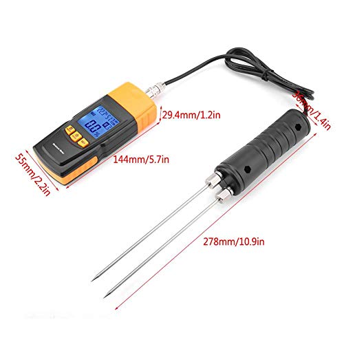 Wood Meter, Digital Wood Tester Firewood Meter with Long Probe, Professional Paper Humidity Tester Damp Meter for Wood Firewood Paper Floor