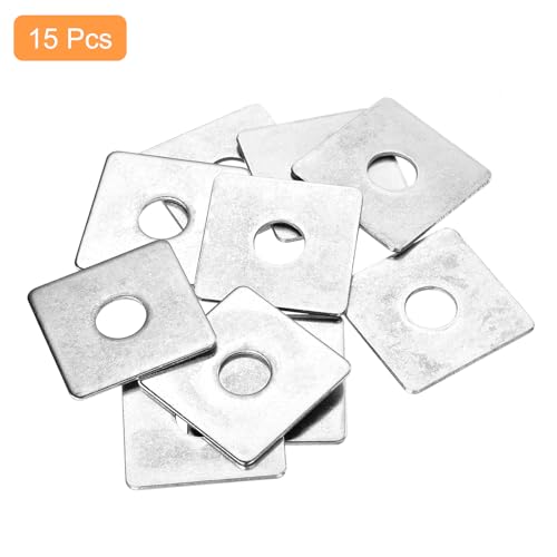 uxcell 15pcs M12x40x2mm Square Plate Bearing Washers 304 Stainless Steel Plate Square Plate Washers Flat Pad Spacer Gasket for Hardware Fastener 15