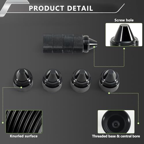 1.375''X24 Cone Shaped Parts Compatible with Sealed End Cap 8 Black Aluminum Alloy Cones+4 Auxiliary Components